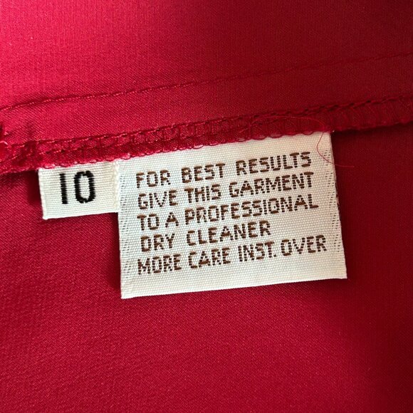 Vintage 80s Calvin Klein 100% Silk Bow Blouse Hong Kong Era – Fuchsia Women's 10 - Picture 8 of 13